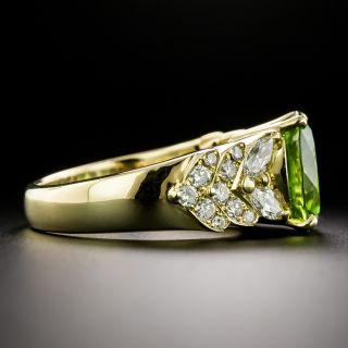 Estate 4.27 Carat Peridot and Diamond Ring