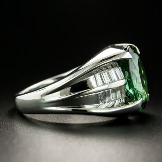 Estate 4.35 Carat Green Tourmaline and Diamond Ring