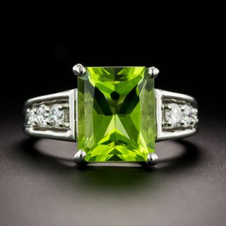 Estate 4.39 Carat Peridot and Diamond Ring - 2