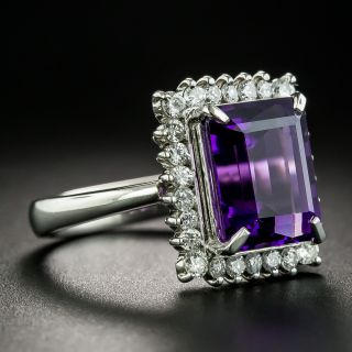 Estate 4.50 Carat Amethyst and Diamond Ring
