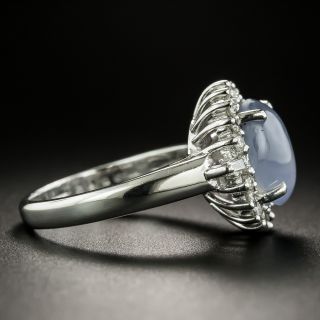 Estate 4.69 Carat Star Sapphire and Diamond Halo Ring