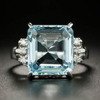 Estate 4.83 Carat Aquamarine and Diamond Ring - 2