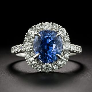 Estate 4.94 Carat No-Heat Ceylon Sapphire and Diamond Ring - GIA - 2
