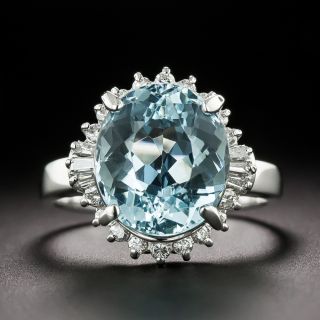 Estate 4.96 Carat Aquamarine and Diamond Ring - 4