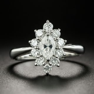 Estate .42 Carat Marquise-Cut Diamond Halo Ring - 2