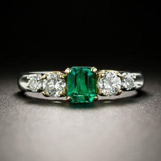 Estate .43 Carat Emerald and Diamond Ring - 3