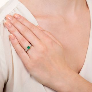Estate .43 Carat Emerald and Diamond Ring