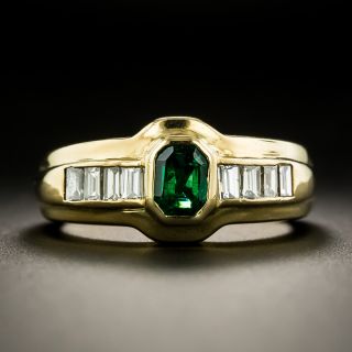Estate .45 Carat Emerald and Diamond Ring - 1