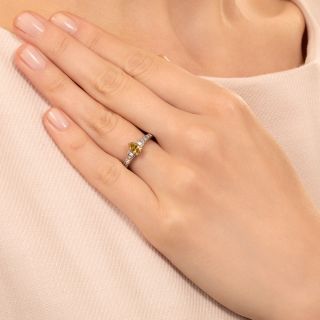 Estate .47 Carat Fancy Yellow Diamond Ring