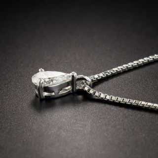 Estate .47 Carat Pear Shape Diamond Platinum Drop