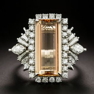 Estate 5.00 Carat Imperial Topaz and Diamond Ring - 3