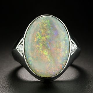 Estate 5.00 Carat Opal Cabochon and Diamond Ring  - 1