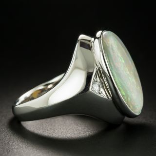 Estate 5.00 Carat Opal Cabochon and Diamond Ring 