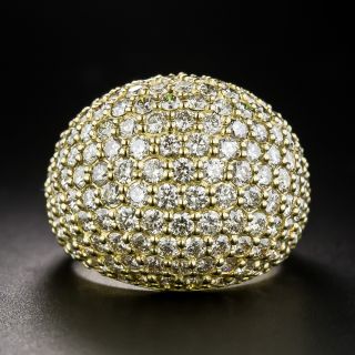 Estate 5.00 Carat Pavé Diamond Bombe Ring - 3