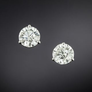 Estate 5.00 Carat Total Weight Diamond Stud Earrings - GIA J SI1/SI2 - 5