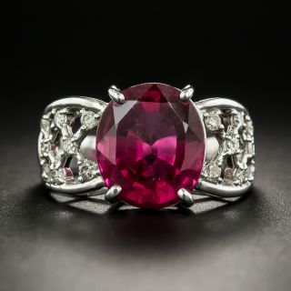 Estate 5.02 Carat Rubellite Tourmaline and Diamond Ring - 3