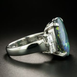 Estate 5.03 Carat Black Opal and Diamond Ring