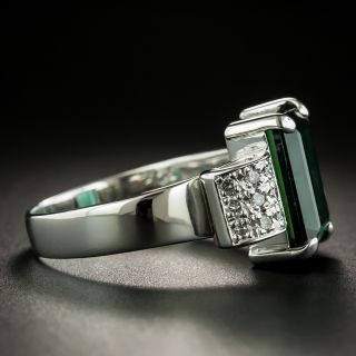 Estate 5.04 Carat Green Tourmaline and Diamond Ring