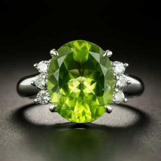 Estate 5.04 Carat Peridot and Diamond Ring - 2