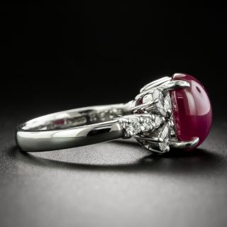 Estate 5.05 Carat Star Ruby Platinum Diamond Ring