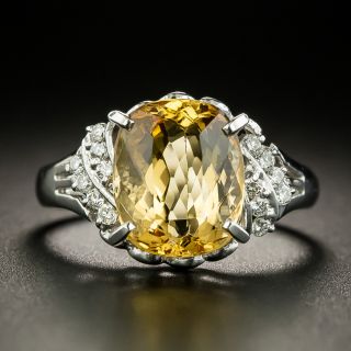 Estate 5.19 Carat Precious Topaz and Diamond Ring - 2