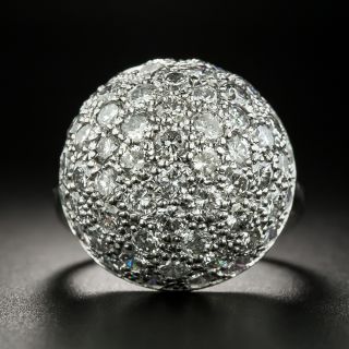 Estate 5.26 Carat Diamond Platinum Dome Ring - 1