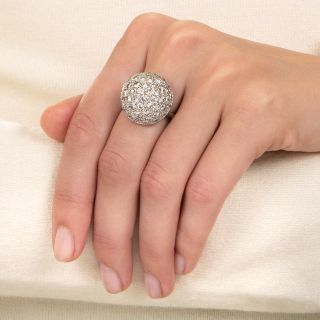 Estate 5.26 Carat Diamond Platinum Dome Ring