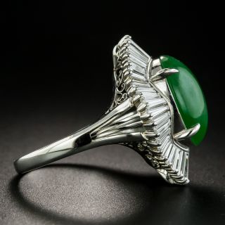 Estate 5.33 Carat Burmese Jade and Diamond Ballerina Ring