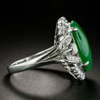 Estate 5.50 Carat Burmese Jade and Diamond Ring