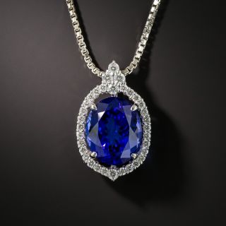 Estate 5.91 Carat Tanzanite and Diamond Necklace - 1