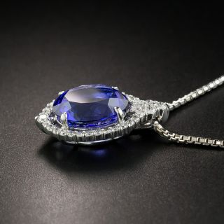 Estate 5.91 Carat Tanzanite and Diamond Necklace