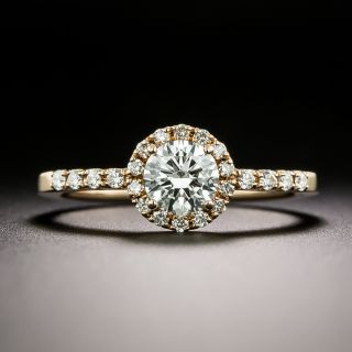 Estate .50 Carat Diamond Rose Gold Halo Ring - GIA F VS1 - 2