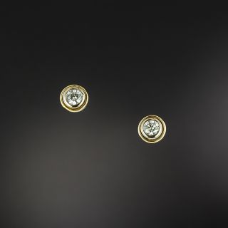 Estate .50 Carat Diamond Two-Tone Ear Studs - 2