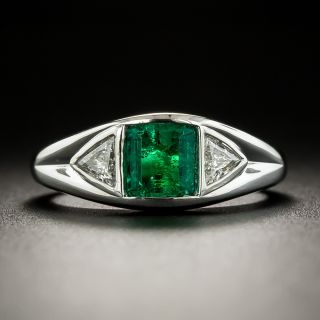 Estate .51 Carat Colombian Emerald and Diamond Ring - 3