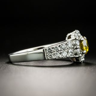Estate .51 Carat Treated Yellow Diamond Ring - GIA