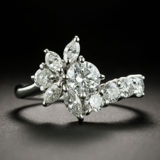 Estate .52 Carat Center Diamond Spray Ring - 1