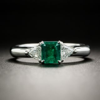 Estate .52 Carat Emerald and Diamond Ring - 2