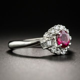 Estate .53 Carat Ruby Platinum Diamond Ring
