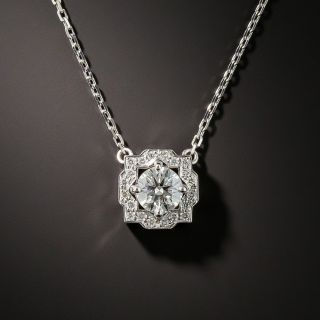 Estate .54 Carat Diamond and Platinum Pendant 