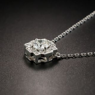 Estate .54 Carat Diamond and Platinum Pendant 