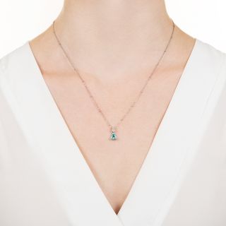 Estate .54 Carat Paraiba Tourmaline and Diamond Pendant