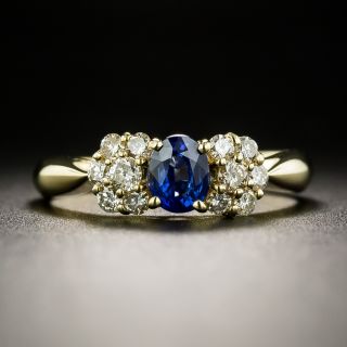 Estate .55 Carat Sapphire and Diamond Bow Ring  - 2