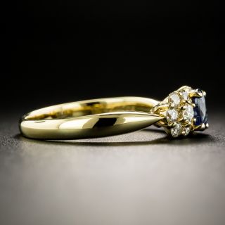 Estate .55 Carat Sapphire and Diamond Bow Ring 