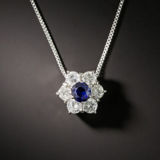Estate .55 Carat Sapphire and Diamond Pendant - 2