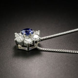 Estate .55 Carat Sapphire and Diamond Pendant