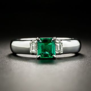 Estate .56 Carat Emerald and Diamond Ring - 1
