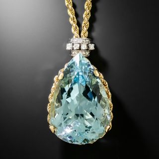 Estate 57.00 Carat Aquamarine and Diamond Rope Necklace - 2