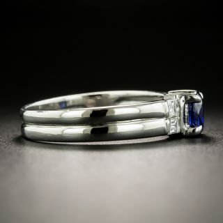 Estate .57 Carat Sapphire and Baguette Diamond Ring