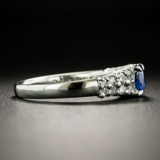 Estate .58 Carat Oval Sapphire and Diamond Ring