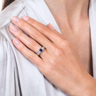 Estate .58 Carat Sapphire and Diamond Ring